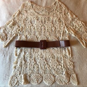 LAST CHANCE Calvin Klein Leather Camel /Brown Belt